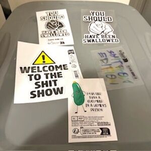 Naughty window decals